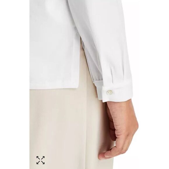 Eileen Fisher Mandarin Collar Shirt in White NWT Size Large - Picture 5 of 13